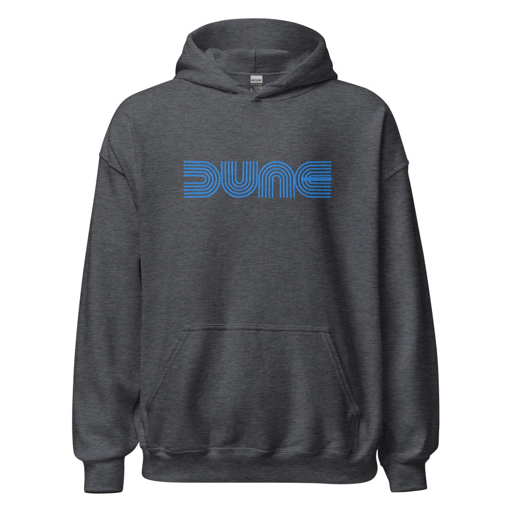 Dune Hoodie - Dark Heather Color - Blue Embroidery - https://ascensionemporium.net
